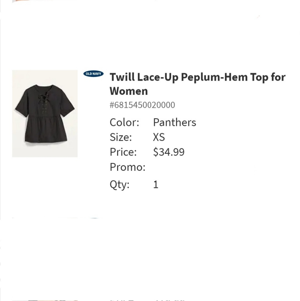 Dark Grey Soft Twil Laceup Peplum Hem Top - Picture 10 of 10